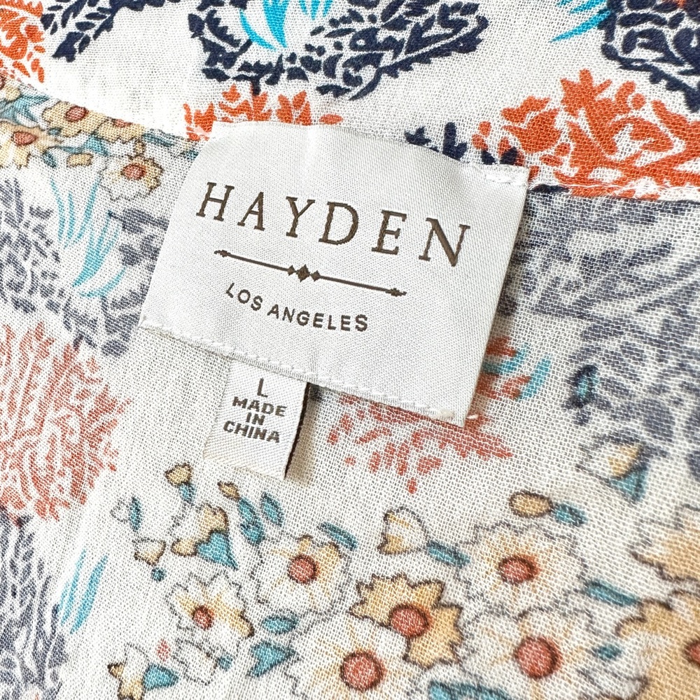 Hayden Los Angeles Floral Rayon Kimono Size L - Picture 6 of 8